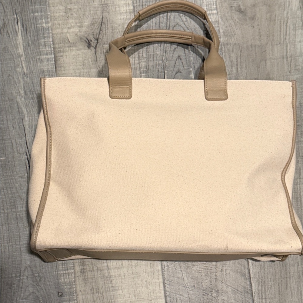 Chic Beige and Tan Tote Bag - Picture 2 of 5